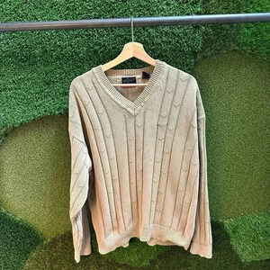 Vintage Greg Norman Textured V-Neck Sweater Size XL